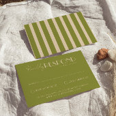 Classy Moss Green Old Money Fancy Wedding RSVP Kaartje
