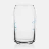 Classy Mr and Mrs wedding personalized azure blue Blikvorm Glas (Links)