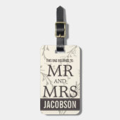 Classy Mr. en Mrs. Personalized Bagagelabel (Voorkant verticaal)