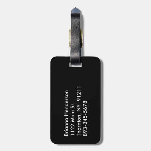 Classy Mrs Black Bagagelabel (Achterkant verticaal)