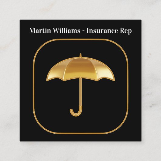 Classy Multi Line Verzekeringsagent Vierkante Visitekaartje (Voorkant)