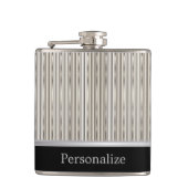 Classy Multi Silver Strip Design Heupfles (Voorkant)