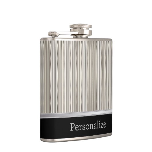 Classy Multi Silver Strip Design Heupfles (Rechts)