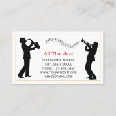 Classy Music Jazz Teacher Black Silhouettes Visitekaartje (Achterkant)