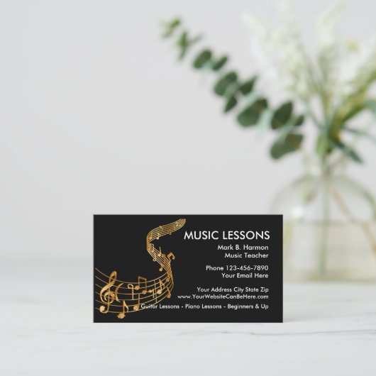 Classy Music Lessons Visitekaartje (Staand voorkant)