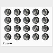 Classy Music Note-Sticker Ronde Sticker (Vel)