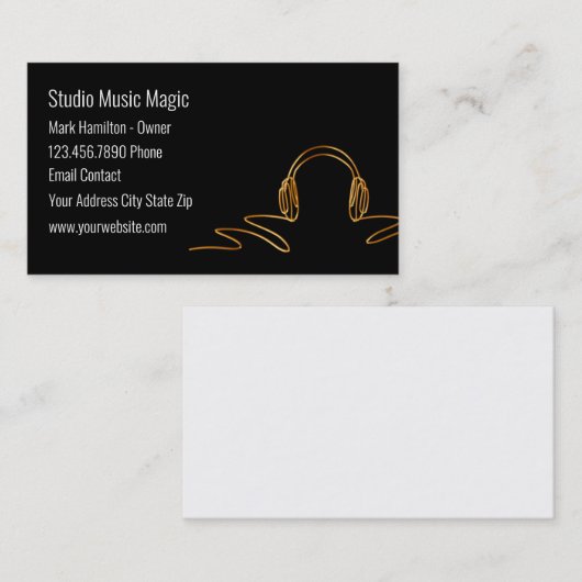 Classy Music Recording Studio Visitekaartje (Voorkant / Achterkant)