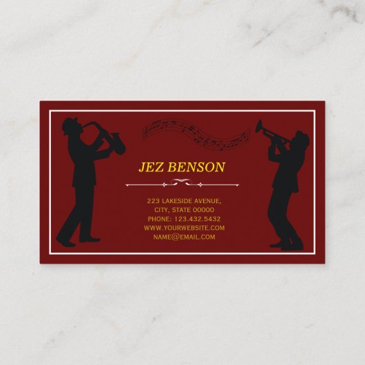 Classy Music Store Gold Silhouettes Visitekaartje (Achterkant)