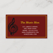Classy Music Teacher White Treble Clef met Notes Visitekaartje (Achterkant)