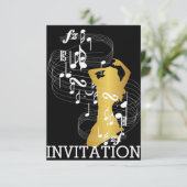 Classy Musical Dance Cabaret Vip Girl Invitation Kaart (Staand voorkant)