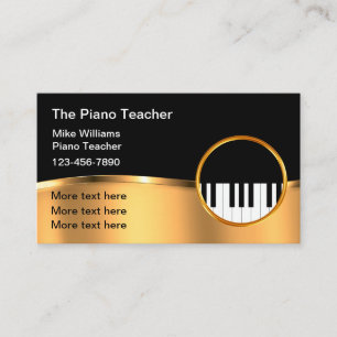 Classy Musical Piano Theme Visitekaartjes
