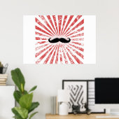 Classy Mustache Poster (Thuiskantoor)