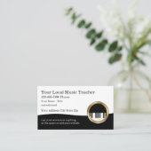 Classy Muziekleraar Piano Thema Visitekaartjes (Staand voorkant)