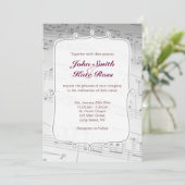 Classy Muzieknoten Wedding Invitation Kaart (Staand voorkant)