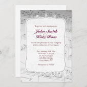 Classy Muzieknoten Wedding Invitation Kaart (Voorkant / Achterkant)