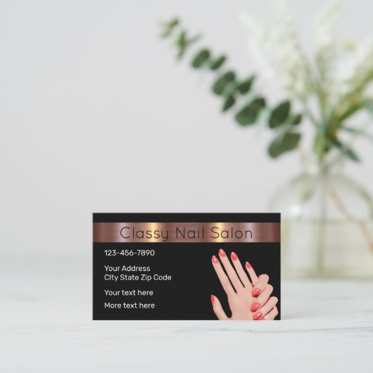 Classy Nail Beauty Salon Visitekaartje (Staand voorkant)