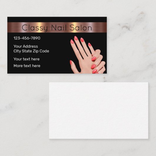 Classy Nail Beauty Salon Visitekaartje (Voorkant / Achterkant)