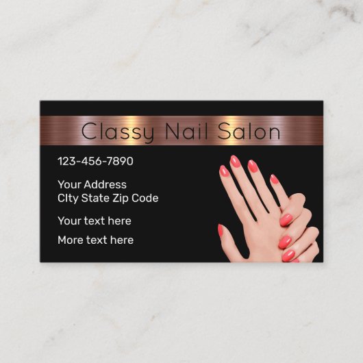 Classy Nail Beauty Salon Visitekaartje (Voorkant)