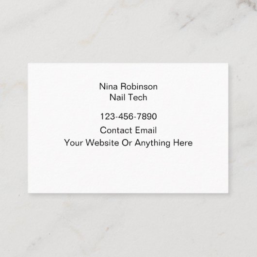 Classy Nail Tech Manicurist Visitekaartjes (Achterkant)