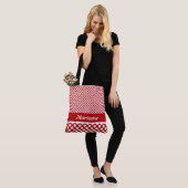 Classy Named Red & White Polka Dot Canvas tas (Op model)
