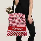 Classy Named Red & White Polka Dot Canvas tas (Dichtbij)