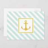 Classy Nautical Design Faux Glitter Anchor Briefkaart (Voorkant / Achterkant)