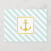 Classy Nautical Design Faux Glitter Anchor Briefkaart (Voorkant)