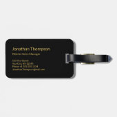 Classy Nautical Gold Anchor op zwart Bagagelabel (Achterkant horizontaal)