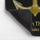 Classy Nautical Gold Anchor op zwart Muismat (Hoek)