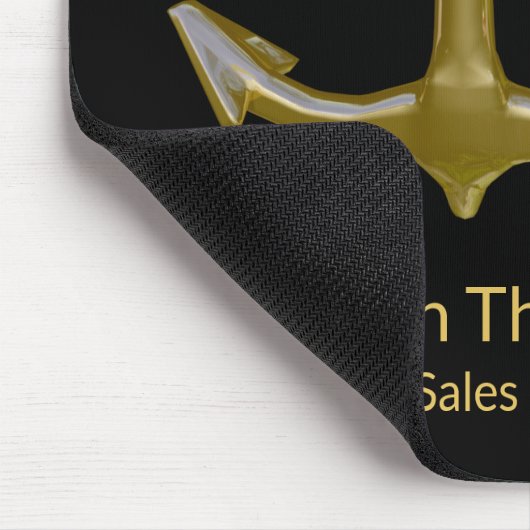 Classy Nautical Gold Anchor op zwart Muismat (Hoek)