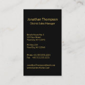 Classy Nautical Gold Anchor op zwart Visitekaartje (Achterkant)