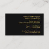 Classy Nautical Gold Anchor op zwart Visitekaartje (Achterkant)