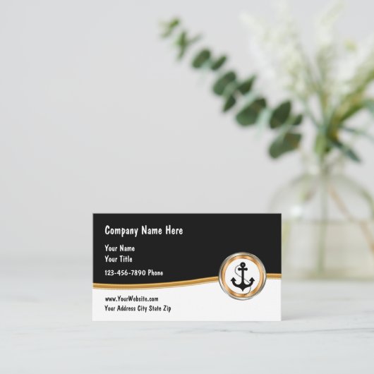 Classy Nautical Marine Visitekaartje (Staand voorkant)