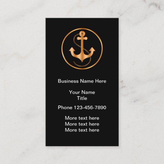 Classy Nautical Theme Visitekaartjes (Voorkant)
