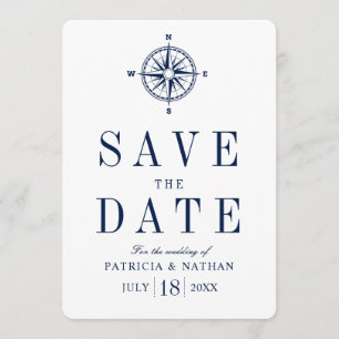 Classy nautisch kompas Sla de datum op Save The Date