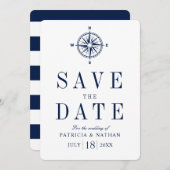 Classy nautisch kompas Sla de datum op Save The Date (Voorkant / Achterkant)