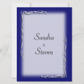 Classy Navy and White Wedding Invitation Kaart (Achterkant)