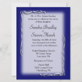 Classy Navy and White Wedding Invitation Kaart (Voorkant)