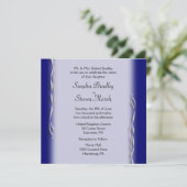 Classy Navy and White Wedding Invitation Kaart (Staand voorkant)