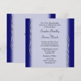 Classy Navy and White Wedding Invitation Kaart