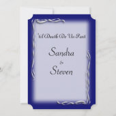 Classy Navy and White Wedding Invitation Kaart (Achterkant)