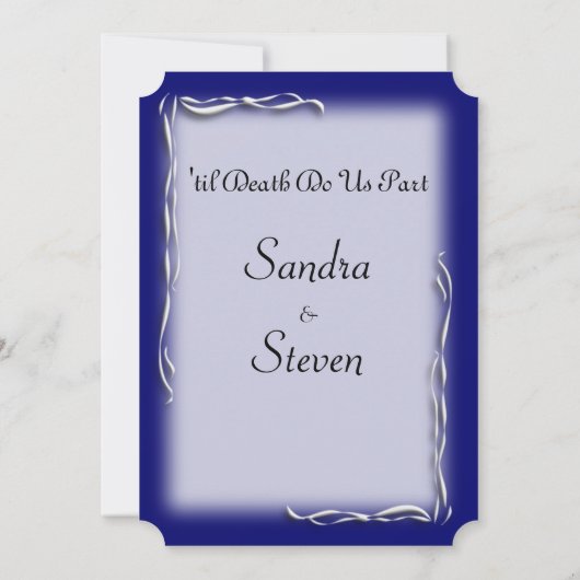 Classy Navy and White Wedding Invitation Kaart (Achterkant)
