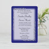 Classy Navy and White Wedding Invitation Kaart (Staand voorkant)