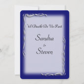 Classy Navy and White Wedding Invitation Kaart (Achterkant)