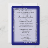 Classy Navy and White Wedding Invitation Kaart (Voorkant)