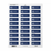 Classy Navy Blauw en Wit Klasse van 2015 Etiket (Full Sheet)
