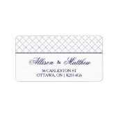 Classy Navy Blue Controleer patroon adreslabel Etiket (Voorkant)