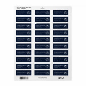 Classy Navy Blue Custom Afstuderen Retouradres Etiket (Full Sheet)