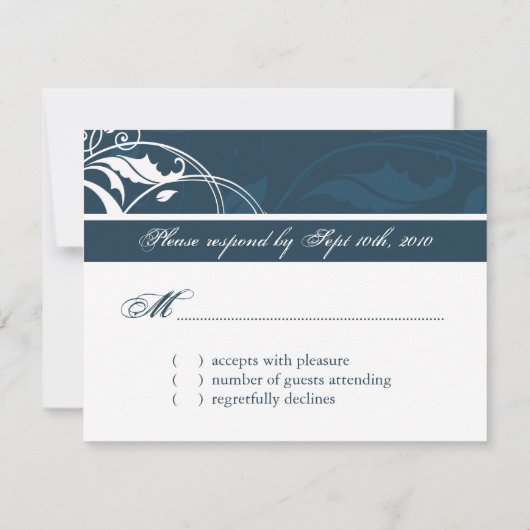 Classy Navy Blue - CUSTOM RSVP-KAARTEN RSVP Kaartje (Achterkant)