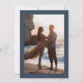 Classy Navy Blue Elegant Calligraphy Photo Back Save The Date (Achterkant)